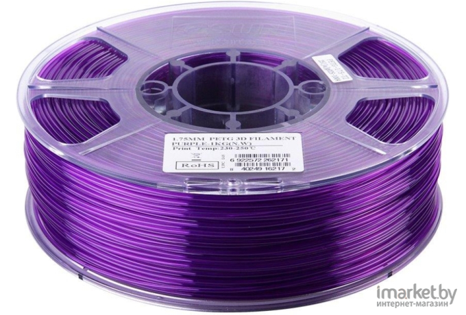 Пластиковая нить eSUN PETG 1,75 мм Transparent Purple (PETG175Z1)