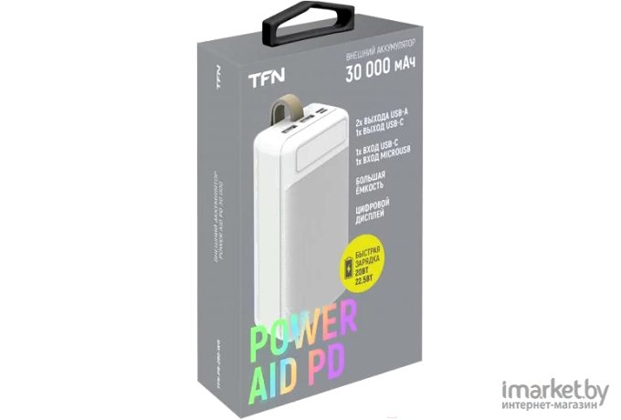 Портативное зарядное устройство (power bank) TFN PowerAid PD 30000mAh (TFN-PB-280-WH)