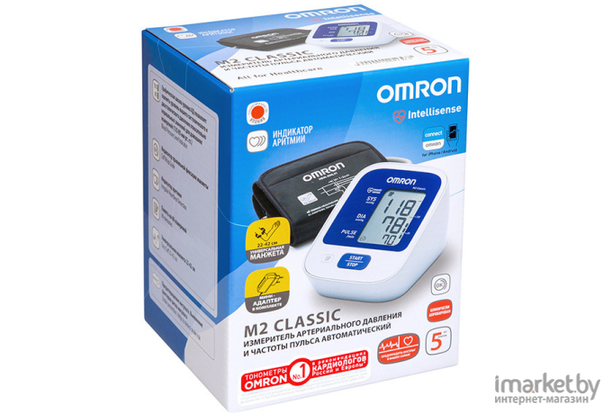 Тонометр Omron M2 Classic с универсальной манжетой (HEM-7122-LRU)