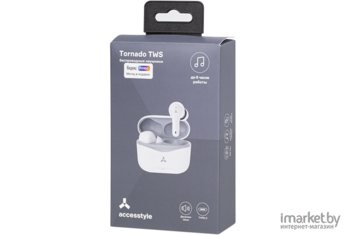 Наушники AccesStyle Tornado TWS Wireless White