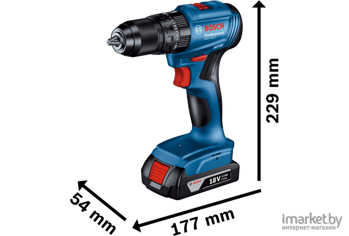 Дрель-шуруповерт Bosch GSB 185-LI кейс, 2 АКБ (06019K3100)