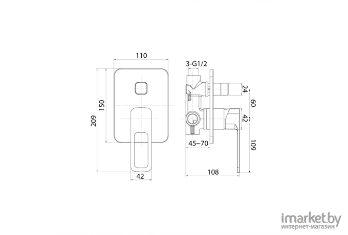 Смеситель IDDIS Slide черный (SLIBL00i67)