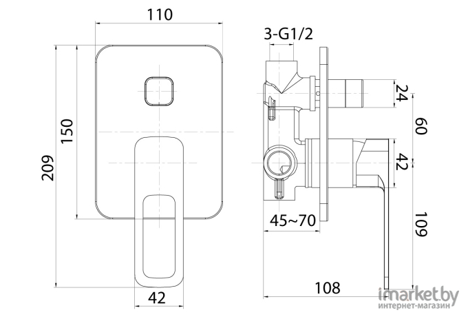 Смеситель IDDIS Slide черный (SLIBL00i67)