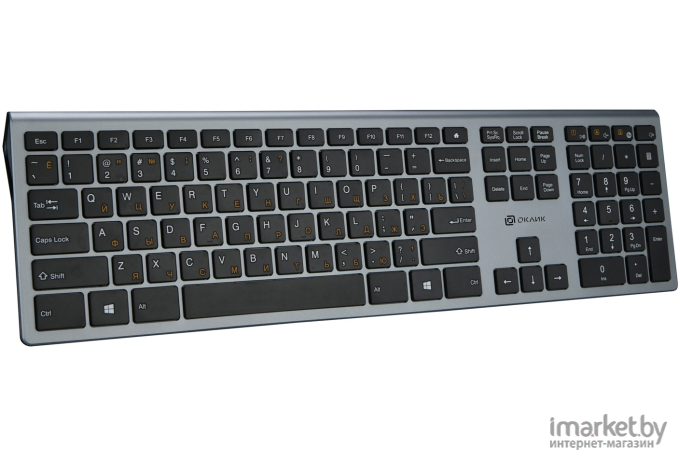 Проводная клавиатура Oklick 890S серый/черный USB slim Multimedia (1784239)