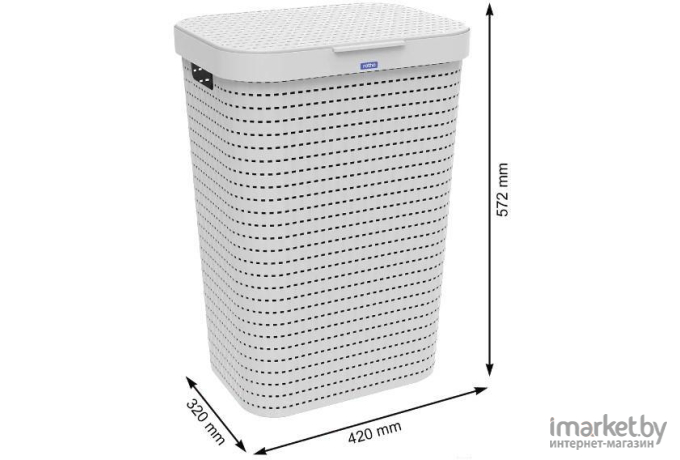 Корзина для белья Rotho Country 55л белый (1032701100)