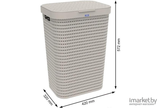 Корзина для белья Rotho Country 55л капучино (1032707422)