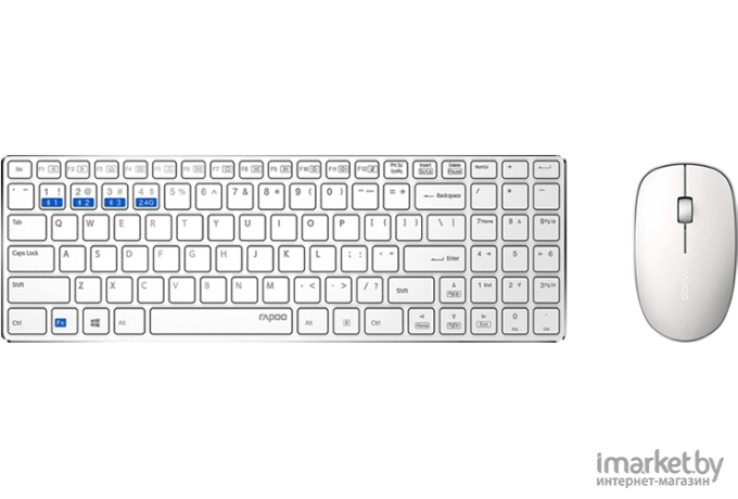 Комплект (клавиатура + мышь) Rapoo 9300M белый (18479)