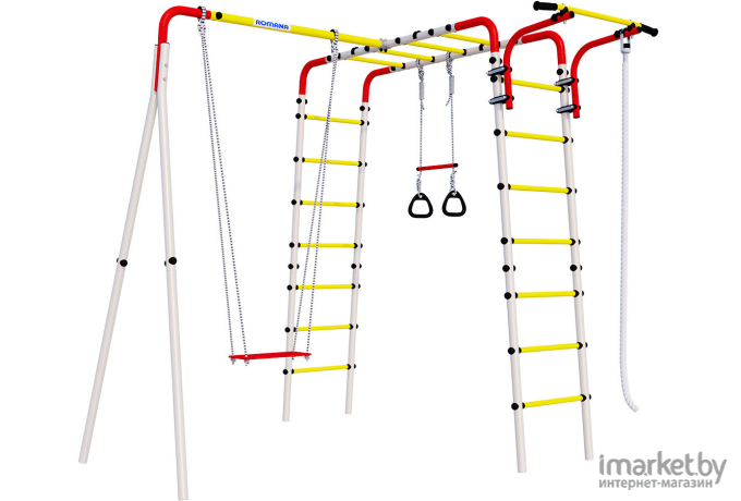 Спортивно-игровой комплекс Romana Веселая лужайка-2 R.103.25.04-01 + качели фанерные 1.Д-26.00
