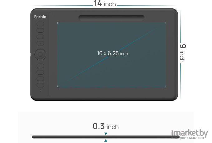 Графический планшет Parblo Intangbo M Black