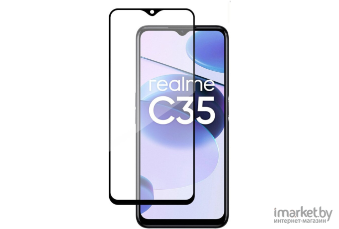 Защитное стекло Wozinsky Full Glue для Realme C35 Вlack Frame