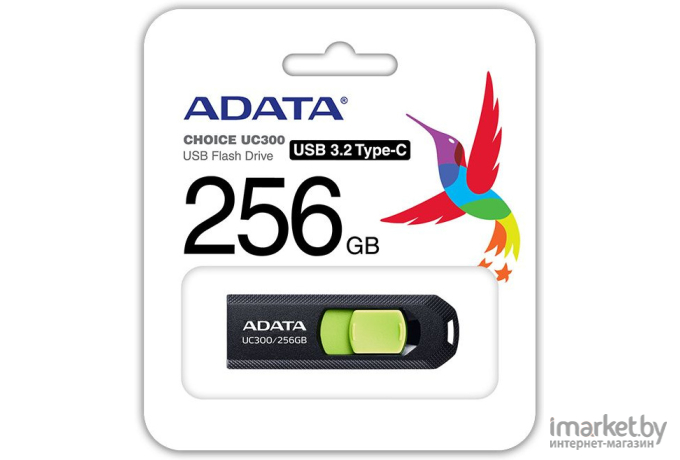 USB-Flash (флешка) A-Data 256Gb ACHO-UC300-256G-RBK/GN зеленый