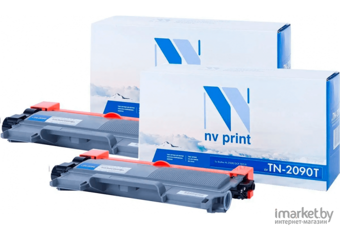 Тонер-картридж лазерный NV-Print TN2090T/TN2275T бандл 2 шт черный (NV-TN2090T/TN2275TU-SET2)