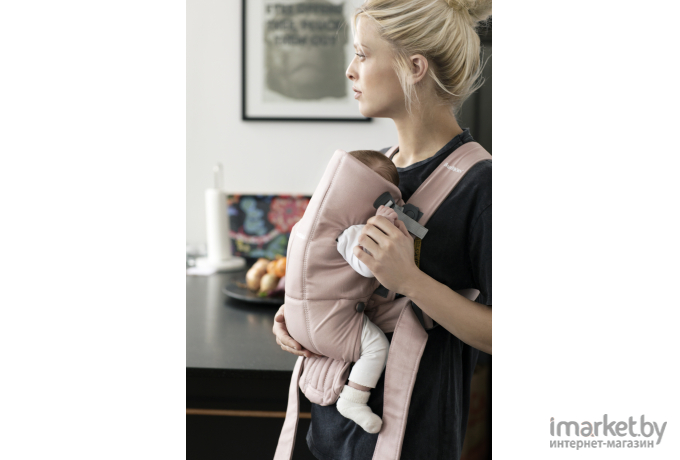 Сумка-кенгуру BabyBjorn Mini Cotton 0210.14 пудрово-розовый