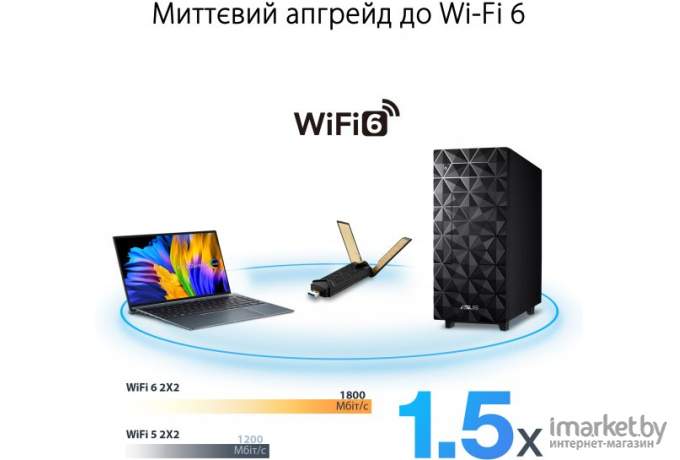 Wi-Fi адаптер ASUS USB-AX56 (90IG06H0-MO0R10)