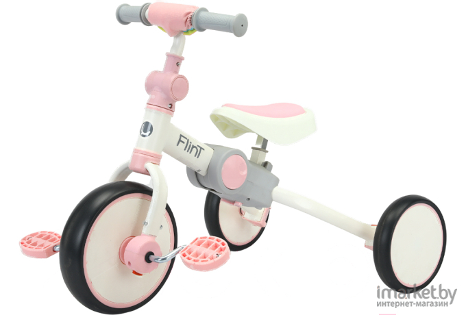 Беговел-велосипед Bubago Flint BG-F-109-4 белый/розовый