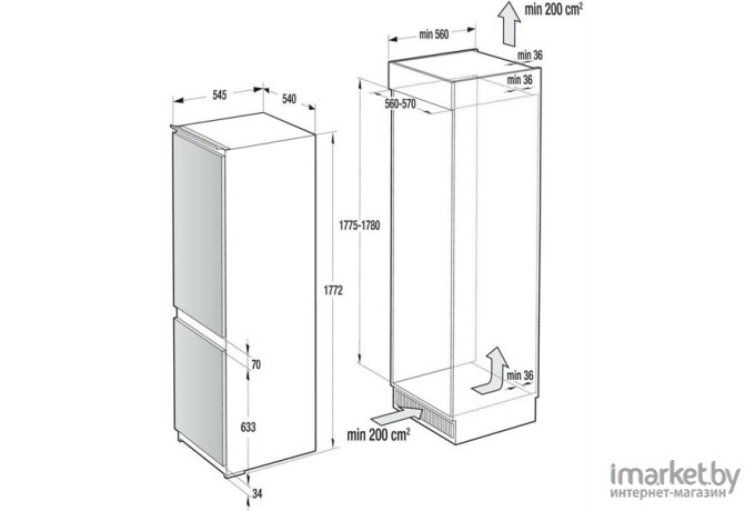 Холодильник Gorenje RKI418FE0 Белый