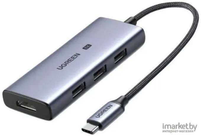 Док-станция UGREEN CM500-90376; USB-C to HDMI (8K@60Hz) +2*USB-C (3.2) + 2*USB-A (3.2), без порта для питания PD