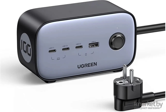 Удлинитель с сетевым зарядным устройством UGREEN CD270-60167 DigiNest Pro, 2*AC (розетки) + 3*USB-C 100W + USB-A