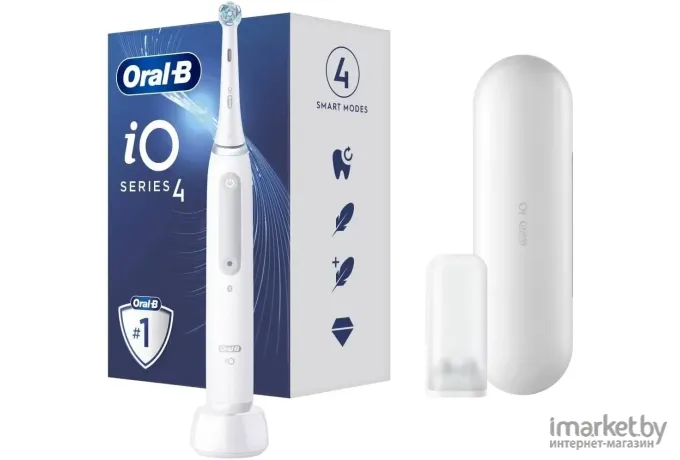 Электрическая зубная щетка Oral-B iO Series 4 with travel case Quite White (I0G4.1A6.1DK)