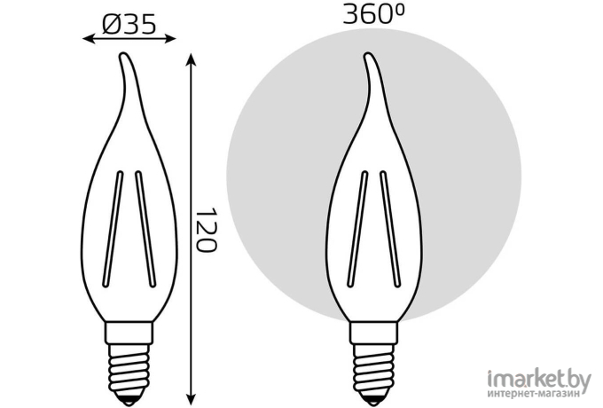 Лампа филаментная Gauss Filament 104801211 белый/нейтральный