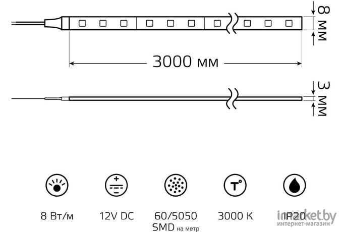 Лента светодиодная Gauss Basic BT022