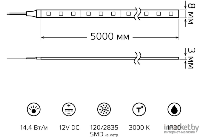 Лента светодиодная Gauss Basic BT085