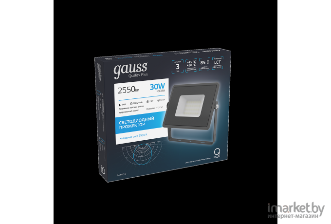 Прожектор уличный Gauss Qplus 690511330 серый