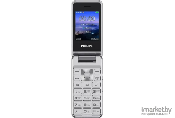 Мобильный телефон Philips Xenium E2601 серебристо-белый