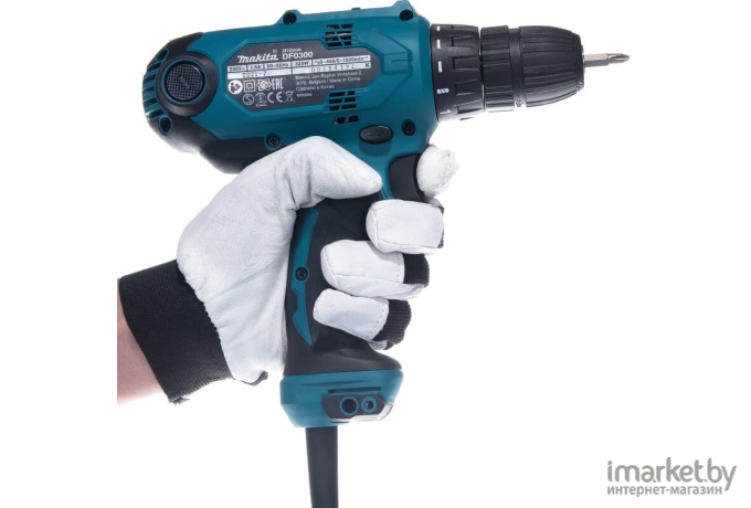 Дрель-шуруповерт Makita DF0300X3 + набор бит