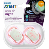 Пустышка силиконовая ночная Philips AVENT Ultra Air декор (SCF376/01)