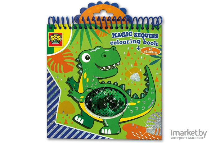 Книжка-раскраска SES Creative Волшебные блестки Динозаврик (00116)