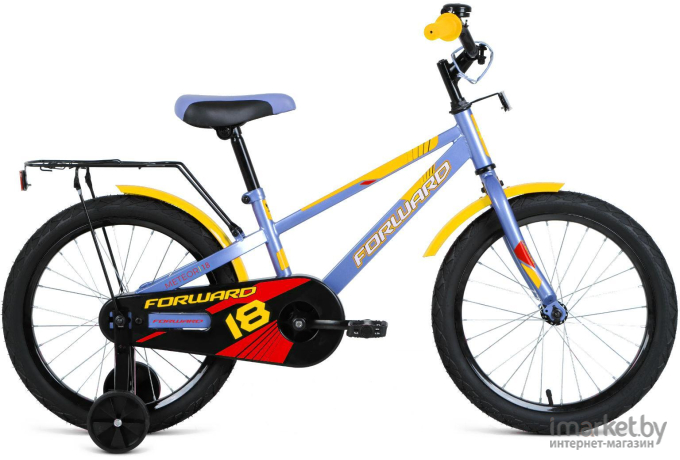 Детский велосипед Forward Meteor 18 2022 серый/желтый (IBK22FW18267)