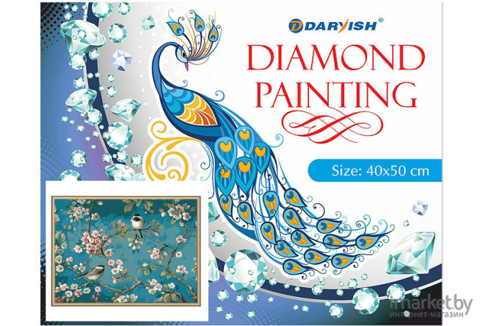 Алмазная живопись Darvish Синички яблоне DV-12413-72