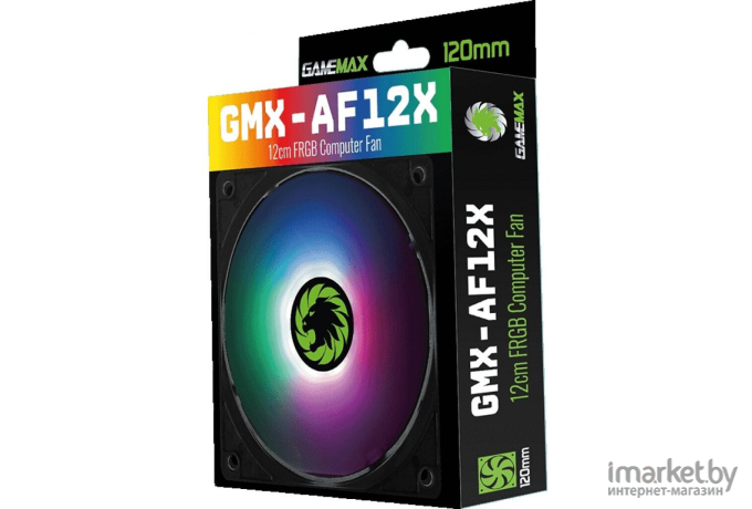 Вентилятор для корпуса GameMax GMX-AF12X FRGB 4-pin PWM,4x FixColors 120 мм Black