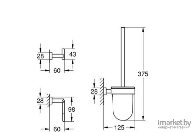 Набор аксессуаров Grohe Essentials Cube (40757001)