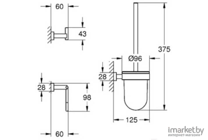 Набор аксессуаров Grohe Essentials Cube (40757001)