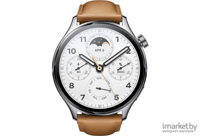 Смарт-часы Xiaomi Watch S1 Pro M2135W1 Silver + Brown Leather Strap (BHR6417GL)