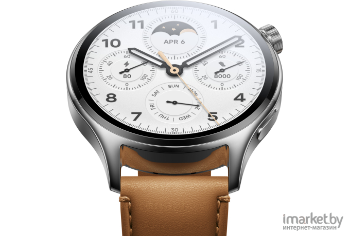 Смарт-часы Xiaomi Watch S1 Pro M2135W1 Silver + Brown Leather Strap (BHR6417GL)