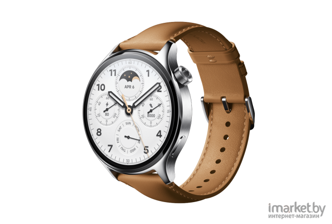 Смарт-часы Xiaomi Watch S1 Pro M2135W1 Silver + Brown Leather Strap (BHR6417GL)