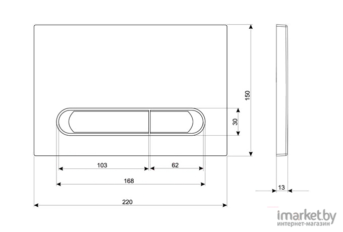 Панель смыва Cersanit 64111 для инсталляции Estetica белый с рамкой хром