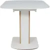 Стол обеденный Аврора Бристоль 120-151,5х80 стекло белый матовый/дуб крафт золотой/белый