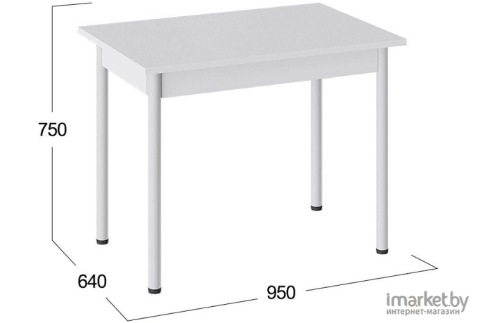 Стол обеденный ТриЯ Родос тип1 белый/белый