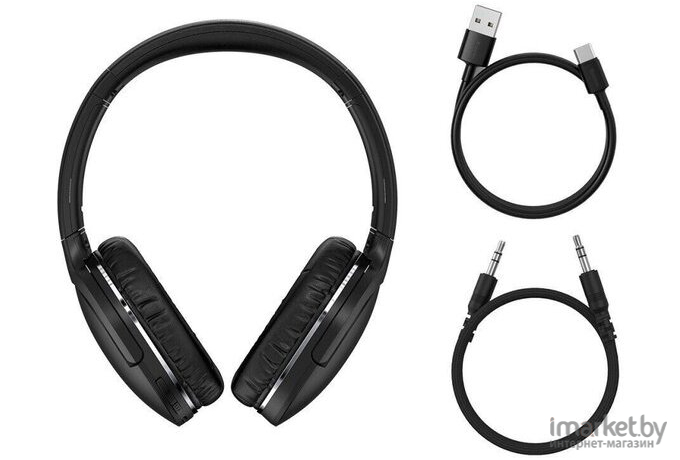 Наушники Baseus NGTD010301 Encok Wireless headphone D02 Pro, полноразмерные, Black