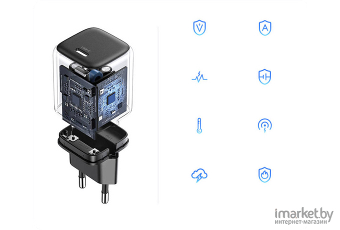 Сетевое зарядное устройство UGREEN CD318-90664 Nexode 20W USB-C PD GaN Fast Charger Space Gray