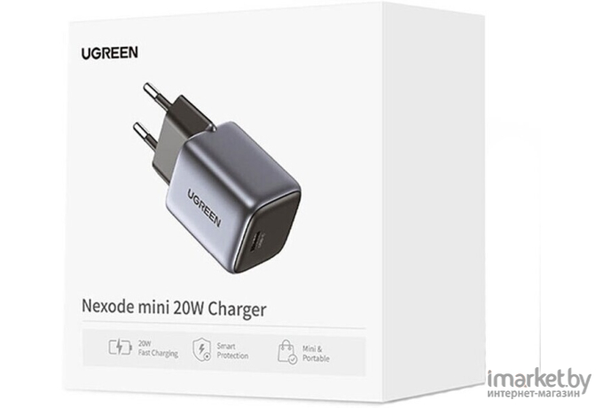 Сетевое зарядное устройство UGREEN CD318-90664 Nexode 20W USB-C PD GaN Fast Charger Space Gray