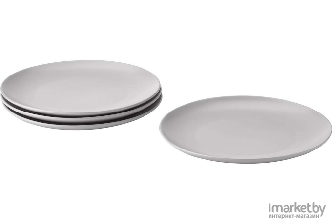 Набор тарелок Ikea Фэргклар светло-серый (704.796.44)