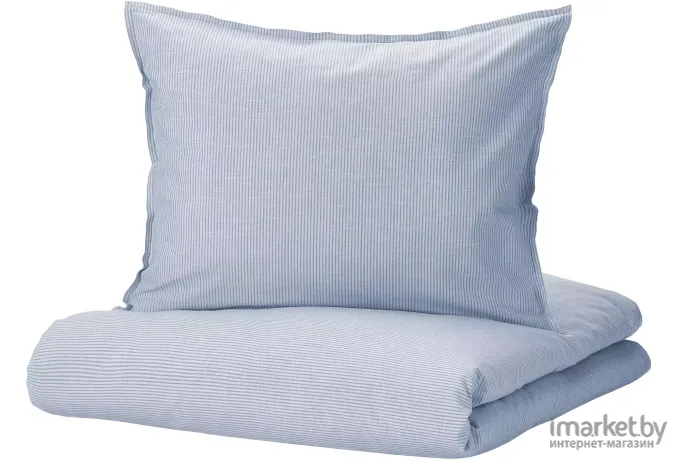 Постельное белье Ikea Бергпалм синий/полоска (105.226.31)