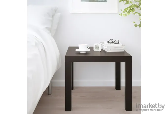 Журнальный столик Ikea Лакк черно-коричневый (801.042.68)