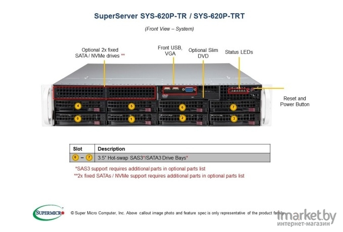 Серверная платформа SuperMicro SYS-620P-TRT