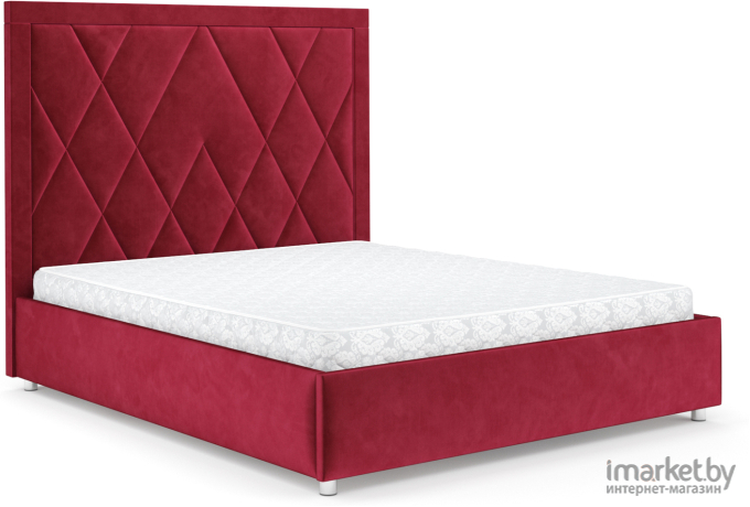 Кровать Mebel-Ars Треви 160 бархат красный Star Velvet 3 Dark Red (М1-17-1)